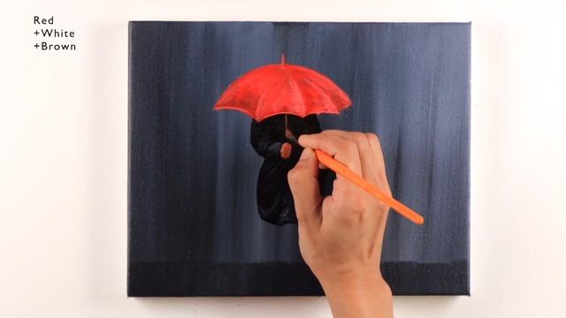 Girl Walking in the Rain | Rain Acrylic Painting | painting for beginners смотреть онлайн
