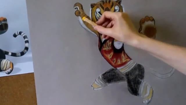 How to draw a Tigress from Kung Fu Panda. Рисуем тигра из м/ф Кунфу Панда. смотреть онлайн