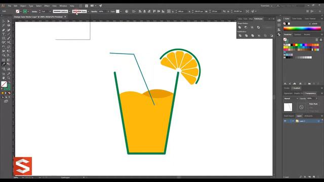 illustrator Tutorial Orange Juice Vector Logo Design | Sopheap Design смотреть онлайн