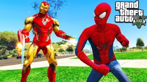 ЧЕЛОВЕК ПАУК ПРОТИВ ЖЕЛЕЗНОГО ЧЕЛОВЕКА В ГТА 5 МОДЫ! ОБЗОР МОДА В GTA 5! ВИДЕО ГТА ИГРЫ MODS