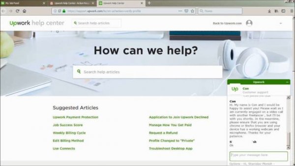 Видео верификация на Upwork - Video Verification