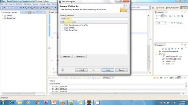Lesson - 22 : Eclipse IDE - Local history for files, Organizing workspace with working sets, Tasks смотреть онлайн