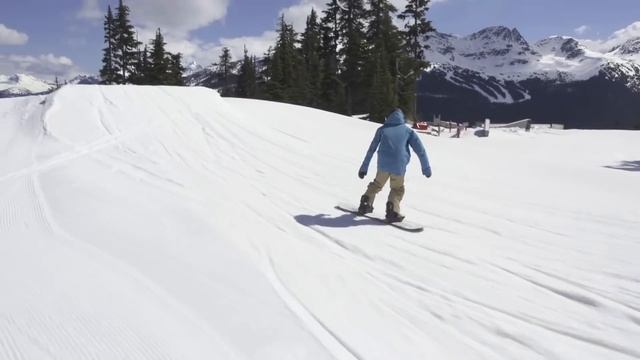 A Snowboard Warmup Lap Through Whistler Terrain Park With Nev смотреть онлайн