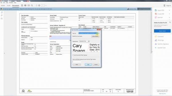 Signing a PDF using Adobe Reader DC