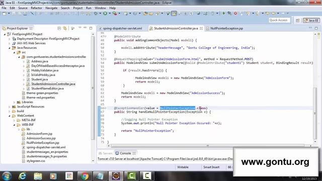 Spring MVC Tutorials 28 - Exception Handling 01 смотреть онлайн