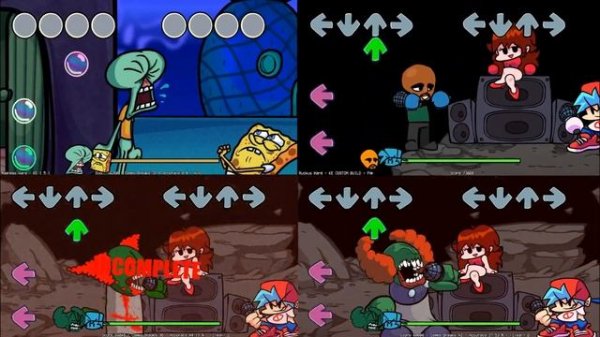 FNF VS Tricky Mod VS The Squidward Tricky VS Classic Tricky VS Matt Tricky (madness song)