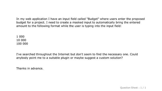jQuery : Masked input for currency jQuery смотреть онлайн