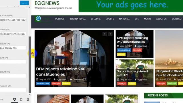 How to set social media links on eggnews WordPress theme ? смотреть онлайн