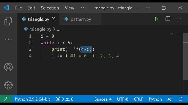 12 Python Pattern Program -Number Triangle without using any pre-define method using while loop смотреть онлайн