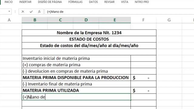 Estado de costos ESTRUCTURA Y PLANTILLA en EXCEL GRATIS смотреть онлайн