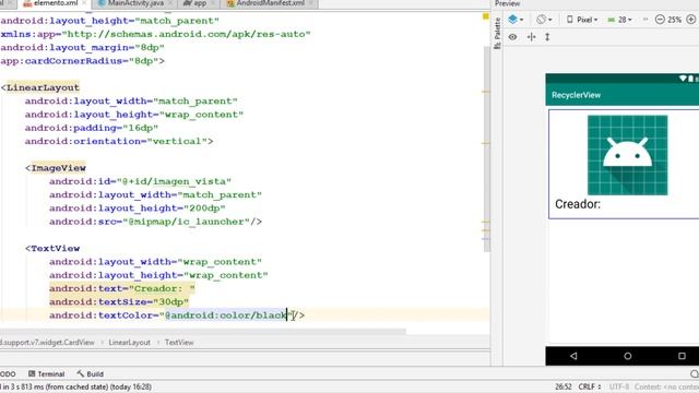 Curso Android desde Cero | 17. RecyclerView y JSON Parse | Creando layout CardView смотреть онлайн