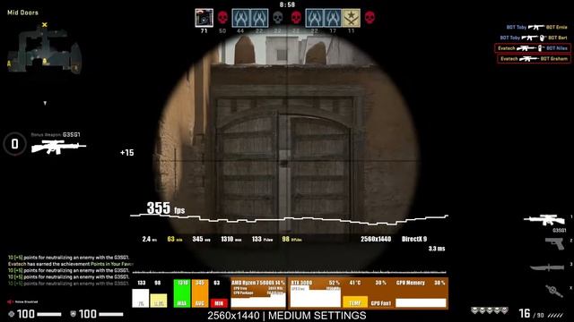 Counter Strike GO (CS GO) RTX 3080 1440p Performance FPS Testing (w/ Ryzen R7 5800X / 16G DDR4) смотреть онлайн