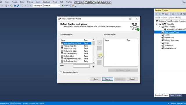 How to create SSAS project, Data source and Data source view смотреть онлайн