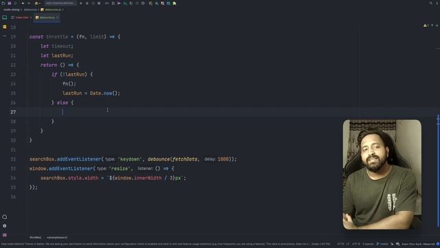 Debouncing and throttling JavaScript events ? | Concepts | Code along with Vishal смотреть онлайн