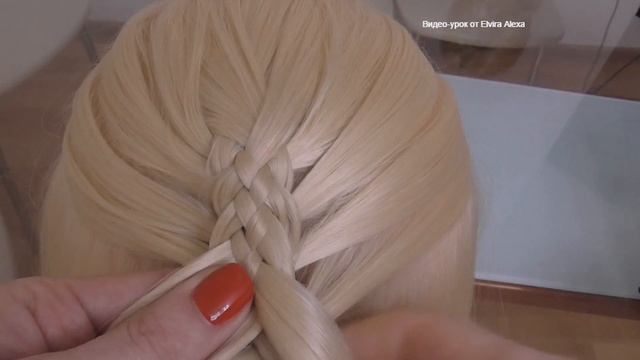 Коса пятипрядная с подхватом. Новый вариант. Видео-урок. смотреть онлайн