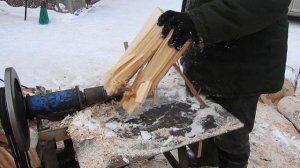 дровокол - морковка в работе.