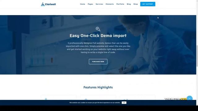Clariwell Medical Laboratory and Research WordPress Theme hospital pharmacy Easy Create Website смотреть онлайн