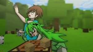 Крипер Девушка подкрадывается к Стиву... (Аниме Minecraft) Серия 1 Озвучка на Русском