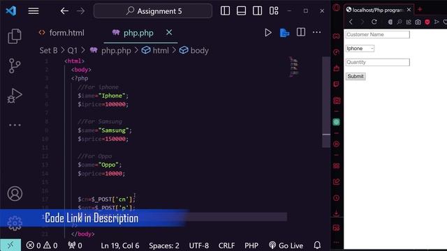 PHP Script for Customer and Product Management| BCA Sem 3 PHP Assignment 5 Set B Q 1 Solution смотреть онлайн