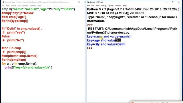 Python Tutorial in Hindi | Dictionary in Python Example in Hindi | Manish Nain смотреть онлайн