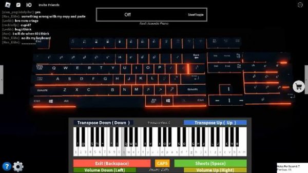 Roblox piano Rush e Sheets