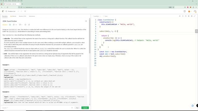 Event Emitter - LeetCode 2694 - JavaScript - JS 30 Day Challenge Day 26 смотреть онлайн