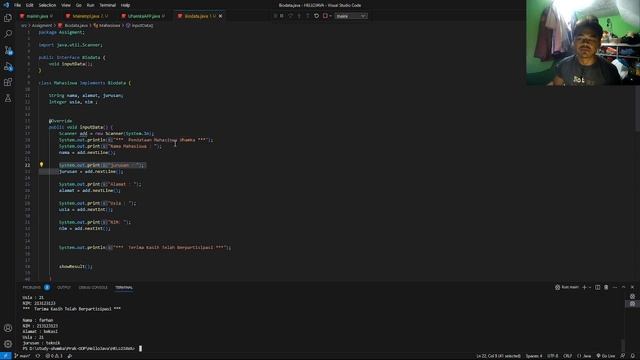 Program Java Input Data Mahasiswa (import Scanner, Interface, Implements) #vscode смотреть онлайн