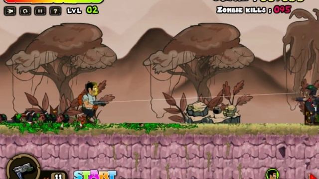 Zombies Dead Land Online Flash Game Walkthrough Gameplay смотреть онлайн