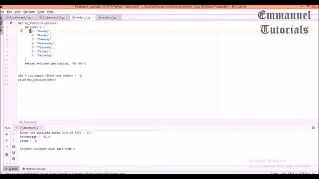 Conditional Constructs in Python | Python switch | Python if statement | Emmanuel Tutorials смотреть онлайн