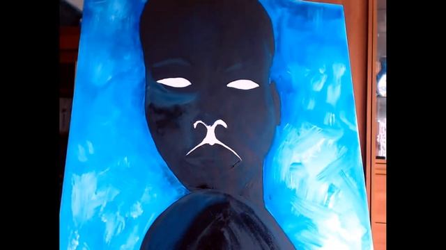 Интерьерная картина акрилом с золотом и поталью "Африка" смотреть онлайн