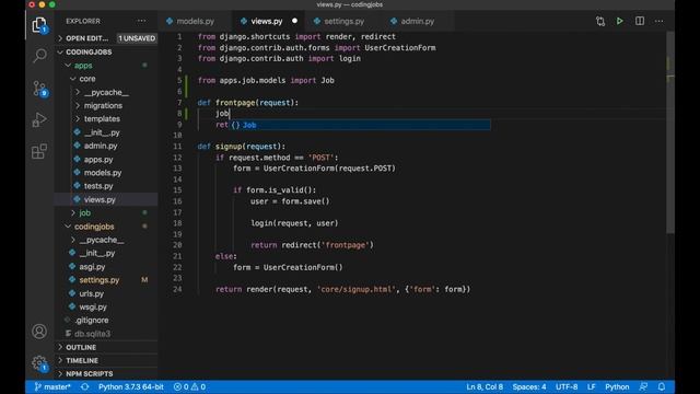 Adding jobs | Job board using Django and Vue 3 | Django tutorial for beginners part 3 смотреть онлайн