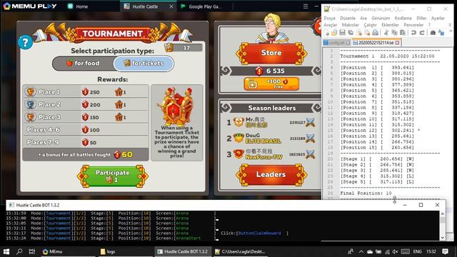 Hustle Castle BOT 2023 Tournament / Arena Mode смотреть онлайн