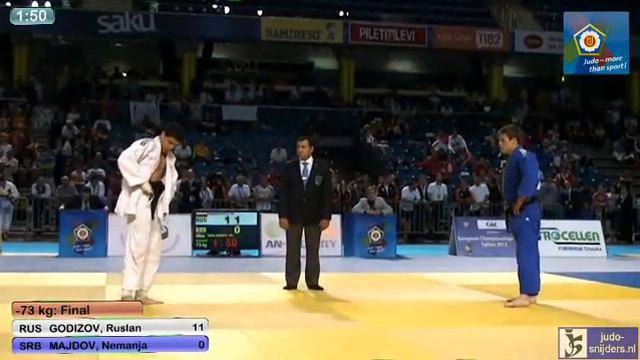 Judo 2013 European Championships U18 Tallinn: Godizov (RUS) - Majdov (SRB) [-73kg] Final