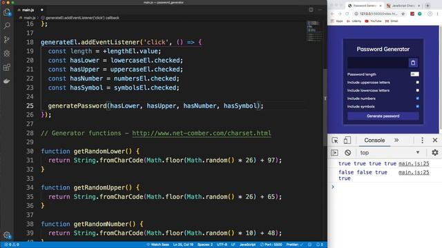 JavaScript Password Generator смотреть онлайн