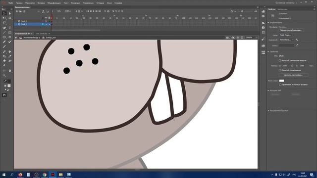 Создание персонажа. Бобер хоккеист. Adobe Animate смотреть онлайн