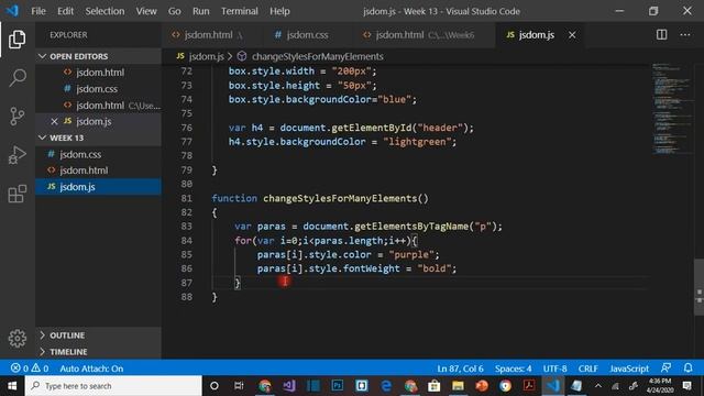 Javascript DOM CSS Styles for multiple HTML elements смотреть онлайн