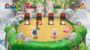 Mario Party 9 Mini Games - Mario Vs Sonic Vs Kirby Vs Bomberman (Master Cpu)