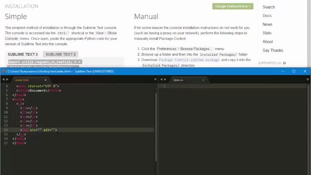 Установка и настройка SublimeText 3 для front-end разработки смотреть онлайн