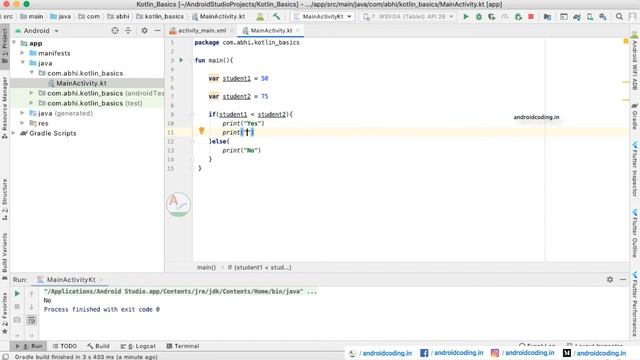 Kotlin : If, Else if, Else Conditions | Conditional Statement | Added Subtitles | android coding смотреть онлайн