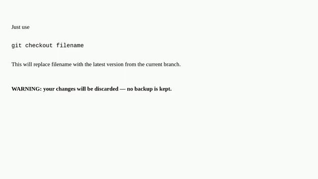 Undo working copy modifications of one file in Git? смотреть онлайн