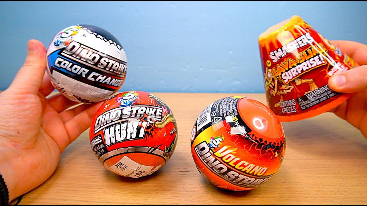 ДИНО СЮПРИЗ СМЕШЕРС ПРОТИВ 5 СЮРПРИЗОВ 5 SURPRISE DINO STRIKE VS SMASHERS DINO