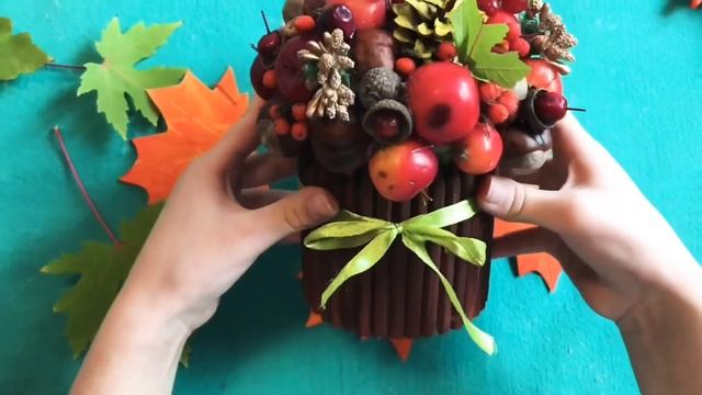 2 ИДЕИ ОСЕННЯЯ ПОДЕЛКА из Природного материала Осенние Поделки Своими руками на тему Осень Diy craf смотреть онлайн