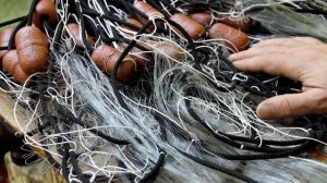 Как привязать оттяжку на рыболовных сетях, как связываются между собой рыболовные сети.