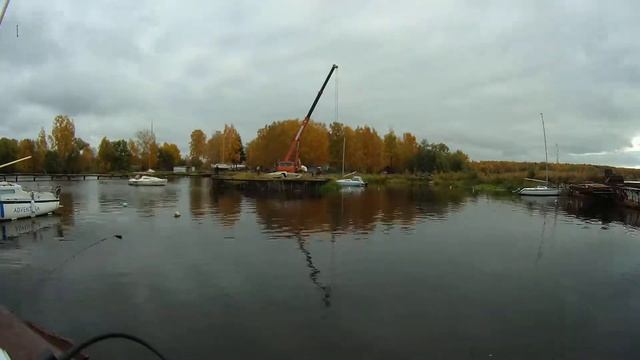 Яхт-клуб Маяк, поднятие лодок смотреть онлайн