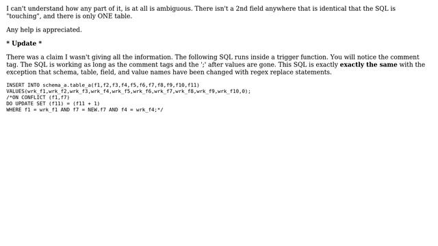 Receiving error about ambiguous field, but there is only 1 table being referenced смотреть онлайн
