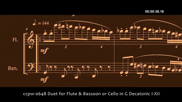 0648 Duet for Flute & Bassoon or Cello in G Decatonic I-XII смотреть онлайн