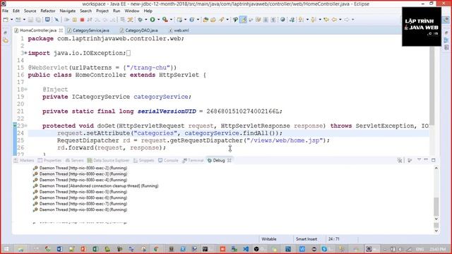 [JDBC cơ bản trong java phần 3] Hướng dẫn lấy dữ liệu từ database mysql trong java web jsp servlet смотреть онлайн