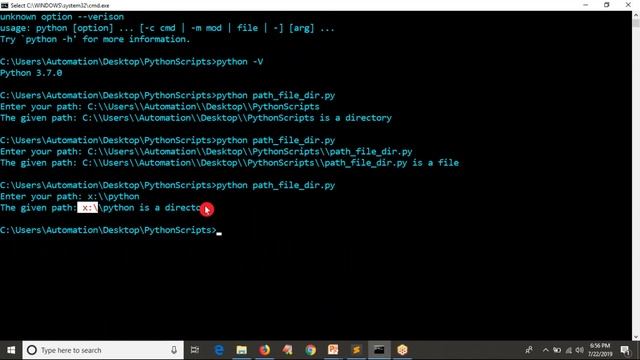 46.Complete Python Basics for Automation-Example Read a path/check if given path is a file or a dir смотреть онлайн