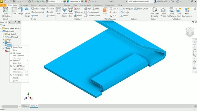 Autodesk Inventor 2023 Sheet metal Hem Types смотреть онлайн