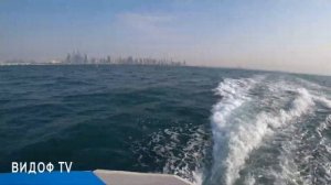 DUBAI MARINA. Прогулка в море вокруг острова Пальма. Пляж Дубай Марина JBR. UAE